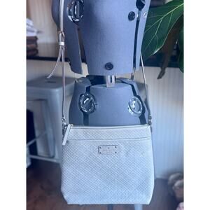 Kate Spade Grey Crossbody Purse | Textured Leather Shoulder Bag | Minimal